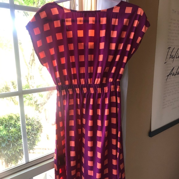 Francescas Purple Orange Square Zip Up Dress - Picture 3 of 4